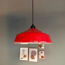 Bamyum Carmelo Kırmızı Tekli Avize Siyah Yarım Lale Başlık Retro Sarkıt Lamba Restoran Salon Aydınlatma