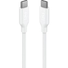 Mena Rise Taks Usb-C - Usb-C 120CM 60W Pd/qc Hızlı Şarj/data Kablosu Beyaz