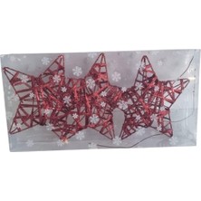 Dodomar Yılbaşı Tel Yıldız 15 cm 3lü 3 Boyutlu Kırmızı