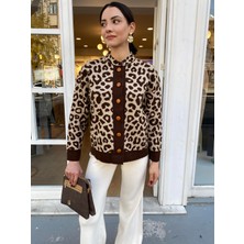 Geniş Patlı Leopar Hırka