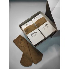 Düven 12'li Kadın Ten Orta Kalın Mevsimlik Muz 40 Den Soket Kısa Çorap ( 12 Piece Bobby Socks )