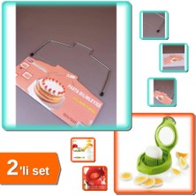 Hereveoyuncak Çok Amaçlı Domates - Peynir - Yumurta Kesici + Pasta Dilimleme Teli - Şeflerin Favori 2’li Set L9X2H