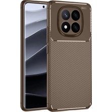Evolvera Xiaomi Redmi Note 14 Pro 4g Kılıf Auto Focus Karbon Kapak - Kahverengi