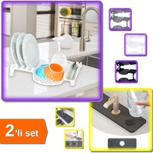 Hereveoyuncak Multi Bulaşıklık Tabaklık Kurutmalık + Su Emici Sihirli Mutfak Matı - 2li Set Z6X6V8