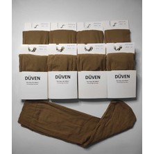 Düven 8 Çift Mat Dokulu 40 Den Orta Kalın Mus Bronz Dizaltı Pantolon Çorap