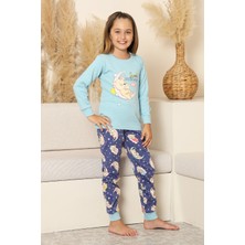 Modanino Kız Çocuk %100 Pamuk Interlok Kumaş Pijama Takımı 6-15 Yaş 12421