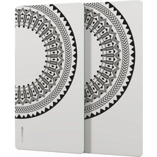 Decovetro Cam Kahve Sofra Sunum Tablası 2'li Set Siyah Beyaz Çini 30 x 15 cm