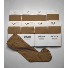 Düven 8 Çift Mat Dokulu 40 Den Orta Kalın Mus Ten Dizaltı Pantolon Çorap