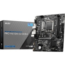 Mena Rise Msı Pro H610M-G Ddr4 Soket 1700 Ddr4 3200(OC) Pcı-E Gen 4,m.2 Usb3.2 1x 1g Lan Matx Anakart