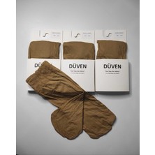 Düven 3^lü Kadın Ten Orta Kalın Mevsimlik Muz 40 Den Soket Kısa Çorap