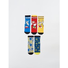 Lc Waikiki Yeni Sezon Sonic Desenli Erkek Çocuk Soket Çorap 5'li