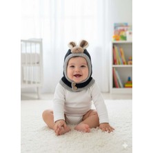 Miniko Kids Kitti 25480-03 Düğmeli Boyunluk Triko Bere