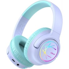 Mena Rise LED Işıklı Güvenli Ses Sınırlı 45 Saat Oynatma Süreli Çocuk Kulaklığı Lila
