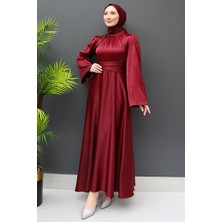 Giza Store Nazlı Tesettür Elbise Bordo