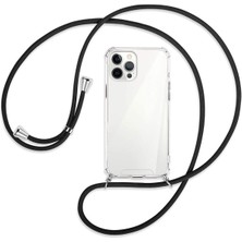 Mena Rise 12 Pro Uyumlu Kılıf Boyun Omuz Askılı Ipli Anti Şok Köşe Korumalı Şeffaf Silikon Kmp