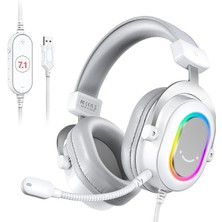 Mena Rise Fifine Ampligame H6W Beyaz Mikrofonlu Oyuncu Kulaklığı Bilgisayar ve Yayıncı Kulaklık