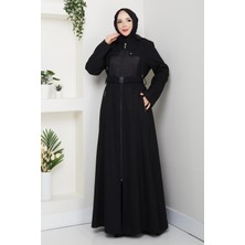 Doque Kışlık Kaşe Kadın Siyah Pardesü Genç Spor Büyük Beden 58004