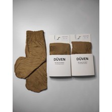 Düven 2'li Kadın Ten Orta Kalın Mevsimlik Muz 40 Den Soket Kısa Çorap