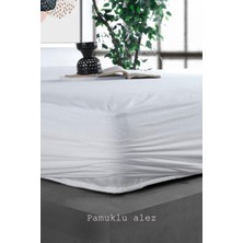 Limon Soft Pamuklu Fitted Full Kenar Su Sıvı Geçirmez Yatak Koruyucu Alez Çarşaf Beyaz 140X200