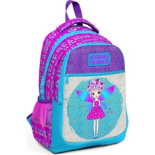 Mena Rise Kız Ilkokul Sırt Çantası Simli ve Parlak Okul Çantası