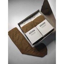 Düven 12 Çift Mat Dokulu 40 Den Orta Kalın Mus Bronz Dizaltı Pantolon Çorap