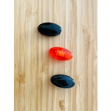 öztürk Plastik Mandallı Eşarp Iğnesi. 3 Adet. 15MM x 28MM. Siyah/kırmızı.