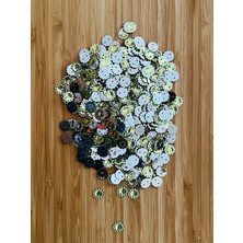 öztürk Oya, Havlu, Çeyizlik, Abiye Giyim Taş Görünümlü Plastik Pul. 1cm. 25GR. Tahmini 275-295 Adet Arası.