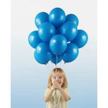 Evabrite 12INC Büyük Boy Mavi Renk Balon Yüksek Kalite 100 Adet - Doğum Günü Parti Süsü