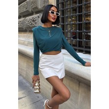 Sobe Aksesuar Detaylı Vatkalı Sandy Bluz 3479