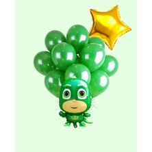 Evabrite Pijamaskeliler Folyo Balon Seti - Kertenkele Çocuk - Yıldız Folyo Doğum Günü Parti Seti