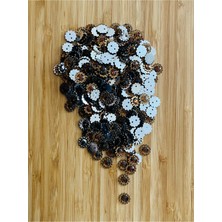 öztürk Oya, Havlu, Çeyizlik, Abiye Giyim Taş Görünümlü Plastik Pul. 1cm. 25GR. Tahmini 275-295 Adet Arası.