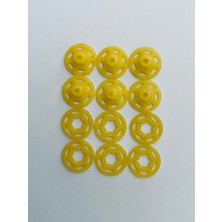 Kartopu Dikmeli Plastik Çıtçıt 21MM 6'lı Paket (6 Çift)  Renk: Sarı.