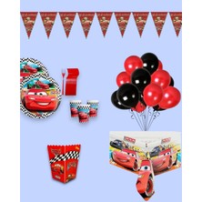 Evabrite Cars Arabalar Şimşek Mcqueen 16 Kişilik Doğum Günü Parti Seti - Cars Arabalar Konsept