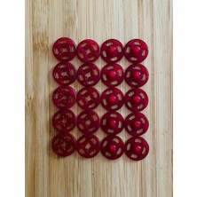 Kartopu Dikmeli Plastik Çıtçıt 1cm (10MM) 10'lu (10 Çift) Paket. Renk: Kırmızı.