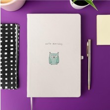 Mena Rise Hello Monday Minimalist Çizgili Not Defteri 13 cm x 21 cm 100 Yaprak