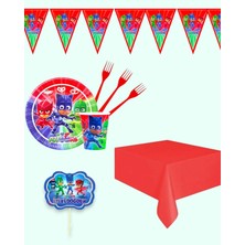 Evabrite Pijamaskeliler 32 Kişilik Doğum Günü Parti Malzemeleri Seti | Doğum Günü Eko Parti Seti