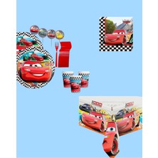 Evabrite Cars Arabalar Şimşek Mcqueen 16 Kişilik Doğum Günü Parti Seti - Cars Arabalar Şimşek Mcqueen Konsept