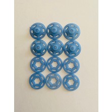 Kartopu Dikmeli Plastik Çıtçıt 21MM 6'lı Paket (6 Çift)  Renk: Mavi.