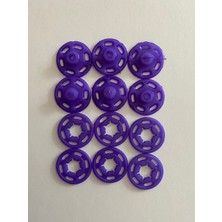 Kartopu Dikmeli Plastik Çıtçıt 21MM 6'lı Paket (6 Çift)  Renk: Mor.