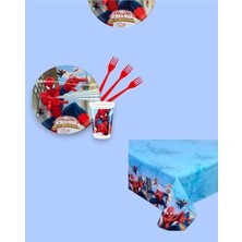 Evabrite Örümcek Adam 32 Kişilik Doğum Günü Parti Seti - Örümcek Adam Konseptli Doğum Günü Parti Süsü