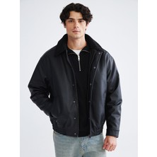 Lc Waikiki Yeni Sezon Pelüş Yaka Erkek Deri Görünümlü Mont