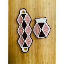 öztürk Çeyizlik ve Banyo Lif Takımı 2'li Set. Bordo-Pudra-Krem