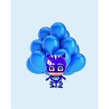 Evabrite Pijamaskeliler Folyo Balon Seti - Kedi Çocuk - Folyo Balon Doğum Günü Parti Seti