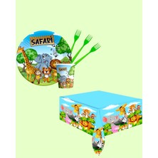 Evabrite Safari 8 Kişilik Doğum Günü Parti Seti - Safari Konsepti Doğum Günü Süsü