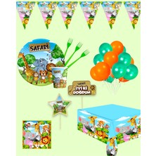 Evabrite Safari Temalı Doğum Günü Parti Seti 8 Kişilik - Safari Konsept Masa Süsleri