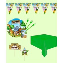 Evabrite Safari Temalı 8 Kişilik Doğum Günü Parti Seti - Safari Konsept Parti Seti