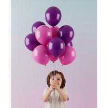 Evabrite 12INC Büyük Boy Pembe Mor Renk Balon Yüksek Kalite 5 Adet - Doğum Günü Parti Süsü