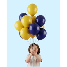 Evabrite 12INC Büyük Boy Sarı Lacivert Renk Balon Yüksek Kalite 50 Adet - Doğum Günü Parti Süsü