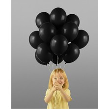 Evabrite 12INC Büyük Boy Siyah Renk Balon Yüksek Kalite 100 Adet - Doğum Günü Parti Süsü
