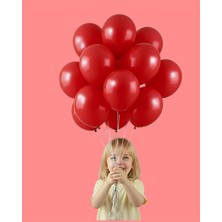 Evabrite 12INC Büyük Boy Kırmızı Renk Balon Yüksek Kalite 100 Adet - Doğum Günü Parti Süsü